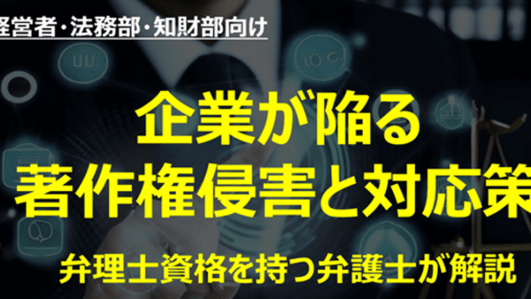 【セミナーアーカイブ】企業が陥る著作権侵害と対応策解説セミナー